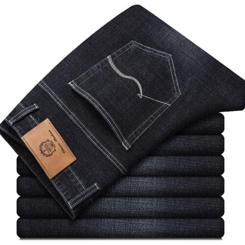 2021 Mens Jeans Cotton Slim Elastic US Brand Fashion Business Straight Pants Classic Style Summer Spring Jeans Denim Trousers