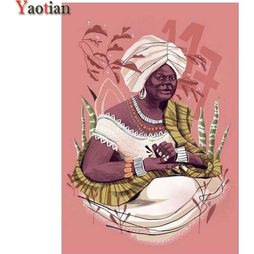 5D diamond painting African womanDIY full round square diamond embroidery kit mosaic Rhinestones home decor ornaments