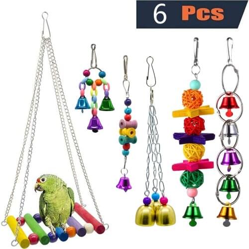 6 sets of Amazon cross-border combination of popular parrot toys and birds