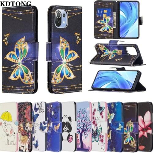 Wallet Phone Case for Xiaomi 11 10T Lite Poco M3 X3 NFC CC9 Pro Funda Luxury Painted Flip Leather Full Protect Cover Shell Etui