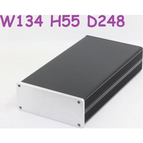 Power Amplifier Supply Case All Aluminum PSU Chassis DAC Preamp DIY Hi-End Enclosure Decoder Amp Box D248 W134 H55