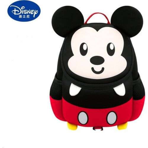 Disney Mickey Minnie childrens backpack cartoon schoolbag boys and girls anti-lost 1-5 years old fashion waterproof backpack