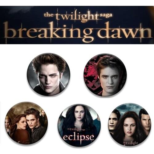 Movie Twilight Bella Edward Jacob Renesmee Enamel Lapel Pin Collection Lover Vampire Halloween Lapel Pins Collar Jewelry