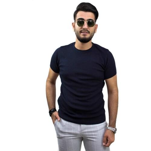 Kulemoda Navy color round collar Knitwear Unisex Tshirt