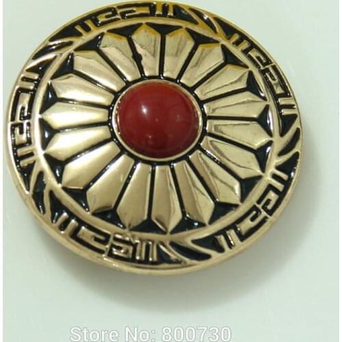 KB307) Lot of 50pc 1-1/8'' Wild Hearts Concho Gold w/ Red Stone Concho Leathercraft