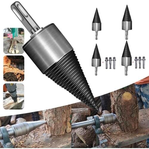 32/42mm Split Wood Cone-Drilling Tool Firewood Machine Drill Wood Cone Reamer Punch Driver Drill Bit Split Drilling Tools