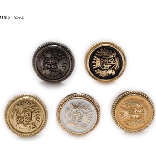 5pcs Round Carved Badge Enamel Metal Buttons Sewing Scrapbook Jacket Blazer Sweaters Gifts Crafts Handwork Clothing 15-25mm