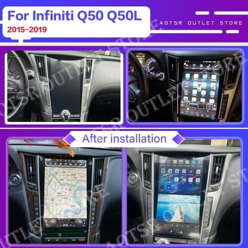 128G Tesla For Infiniti Q50 Q50L Q60 Android Radio tape recorder 2015-2018 Car Multimedia Player Stereo head unit PX6 Tesla Navi