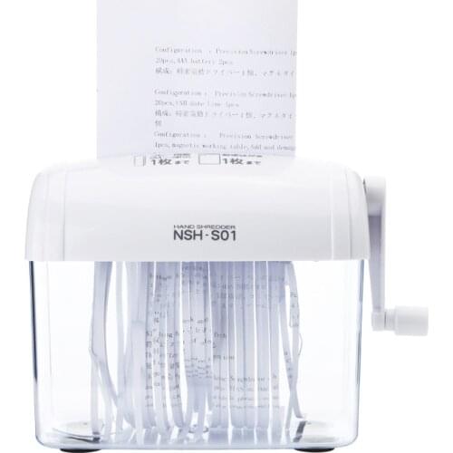 Mini White Shredder Crusher Destroyer Paper Documents Cutting Machine-nsh-s01-g Confidential Shredder Office Home Manual Private