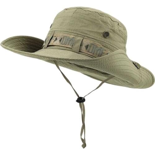 Men Army Fishing Hats Outdoor Sports Cap Hiking Bucket Sun Hat Polyester Fishing Caps Chapeu