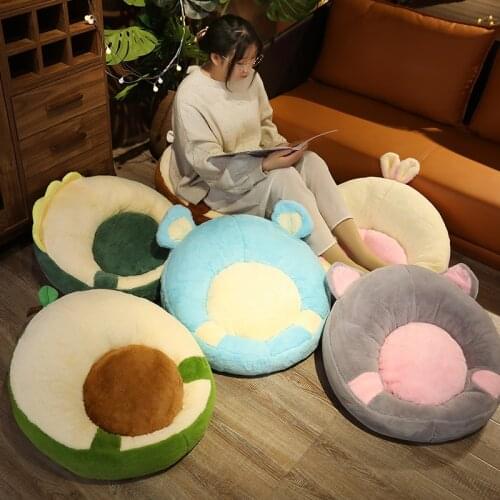 Soft Stuffed Animals Cat Bear Dinosaur Rabbit Seat Pillow Futon Cushion Bedroom Ground Avocado Mat Cushion Pet Cat Kennel Nest