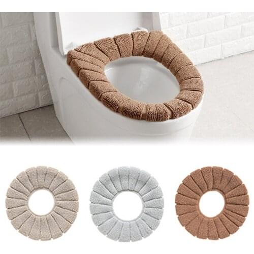 Hot Sale 1PC Thick Knitted Comfortable Toilet Seat Cover Washable Closestool Standard Pumpkin Pattern Bathroom Soft Toilet Mat