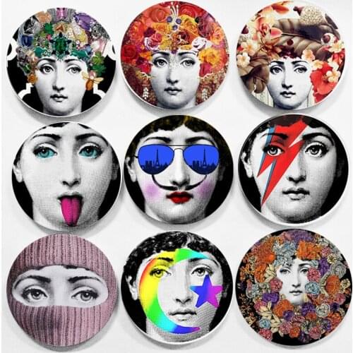 6" / 7" / 8" Wall Hanging Lady Face Plates Home Decorative Bar Background Art Nouveau Decoration Dishes Ornaments Crafts