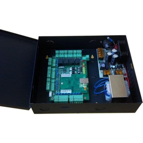 Newest TCP/IP four Door access Control & power case,web access control,support b/s and c/s ,sn:T04_set