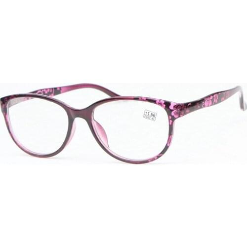 New Floral Reading Glasses Female Fashion Oval TR Eyewear Frame Women Comfortable Presbyopic Eyeglasses Hyperopia 1.0-4.0 R250