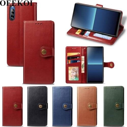 OEEKOI Pure Color PU Leather Wallet Flip Cover Case for Sony Xperia L4
