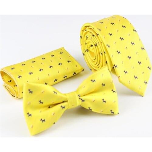 Wholesale Mens Tie nobleness Neck Tie Set Square Handkerchief Butterfly Bow Tie Ties Set Suits Unisex Fashion Mens Ties Set