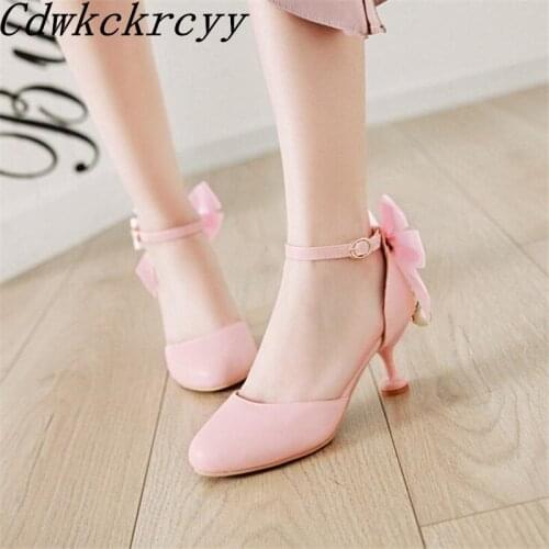 Summer New pattern fashion Simplicity High-heeled Women sandals white Pink Beige Pearl Sweet Bow children Women sandals 34-43