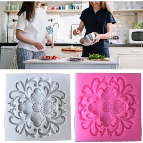 Embossed Flower Silicone Mold for Fondant Chocolate Sugarcraft Cake Decorating Clay Mould DIY Baking Tool