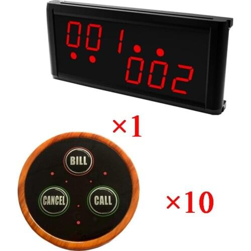 Waitress Calling System K-236 + K- D-3 communication equipment for restaurant (1 display monitor+10 table button)