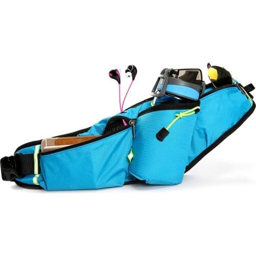 Men Women Sports Outdoor Cycling Running Casual Chest Bag Reflective Stripe Waterproof Waist Bag with Water Bottle Holder