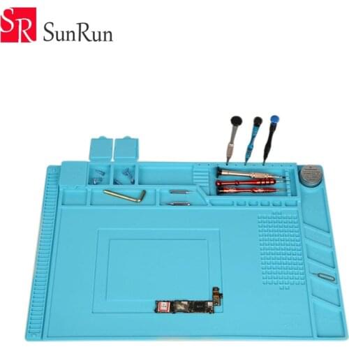 Heat Insulation Silicone Pad Electrical BGA Soldering Repair Station Maintenance Platform With Screw Location Mat