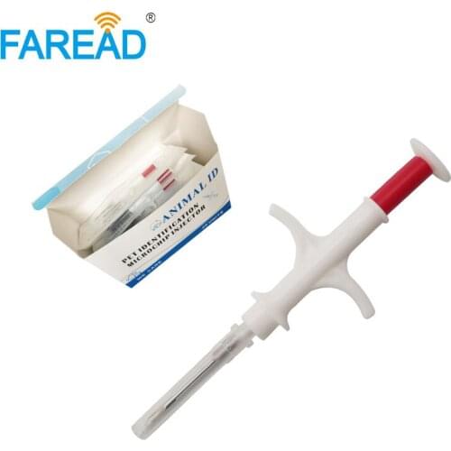 X1 Customized Box(20pcs) 2.12x12mm Pre-loading Transponder RFID Implant Animal Dog Cat ID Microchip in Syringe ICAR Number