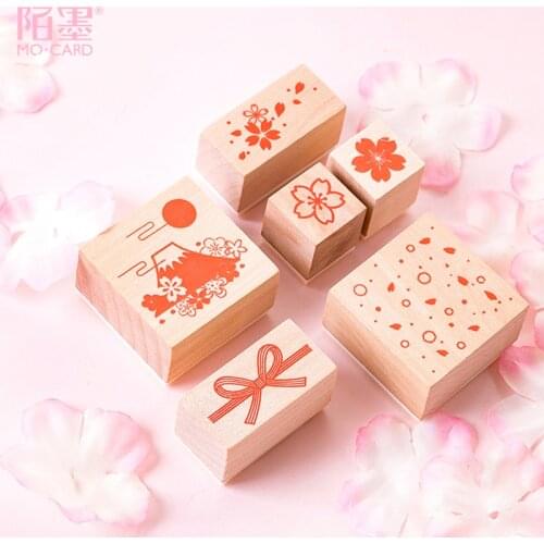XINAHER Vintage cherry blossom series decoration stamp wooden rubber stamps for scrapbooking stationery DIY craft standard stamp