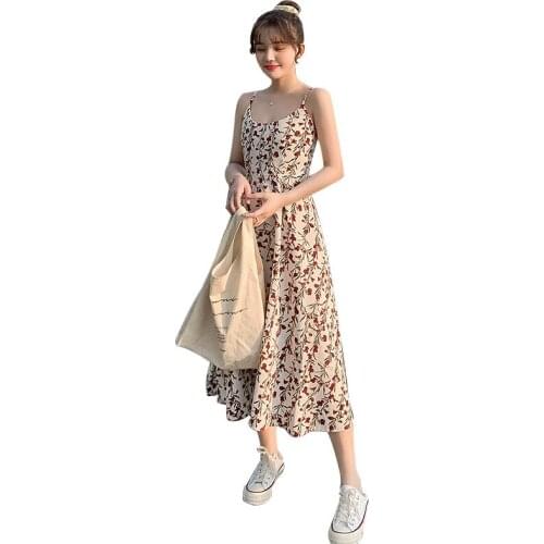 Flower Halter Dress Womens Summer Fashion A-line Skirt Korean Skirt Free Shipping