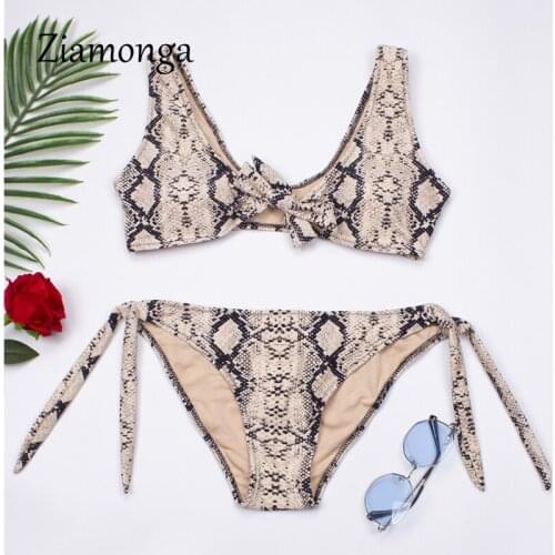 Ziamonga Summer Bow Front Bikini Sets Women Triangle Mid Waist Two Pieces Swimsuits 2020 Girl Solid Beach Bathing Suit Swimwear