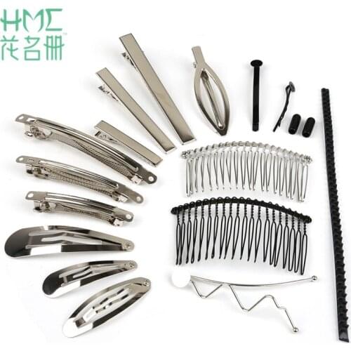 1set Iron Spring Droplets Folder Round Tail Hair Ornaments Clip Comb Insert Comb Wave Twist Clip Plastic Jewelry Accessories