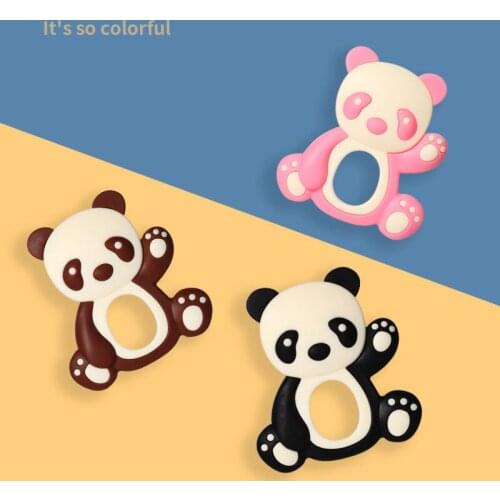 1pcs Cute Panda Teether molar stick baby chew teeth health toothbrush care BPA free safe food- grade silicone baby teether toy