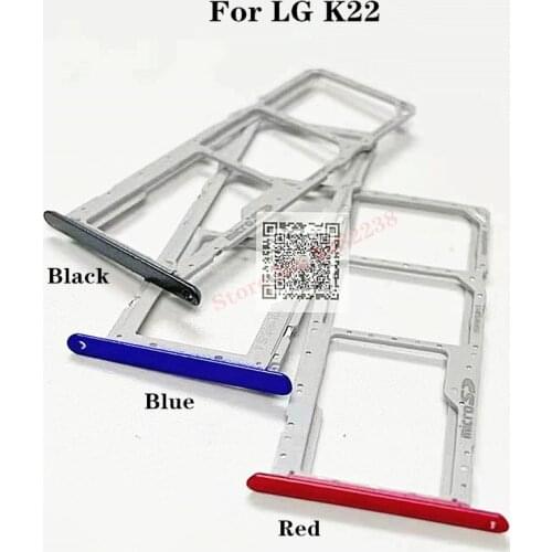 100% Original SIM Tray For LG K22 LMK200ZMW SD/SIM Card Holder Reader Case Cover Replacement Parts