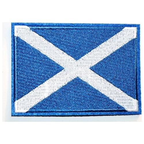 Flag of Scotland Biker Europe embroidered applique iron on patch (size is about 9.4 * 6.5 cm)