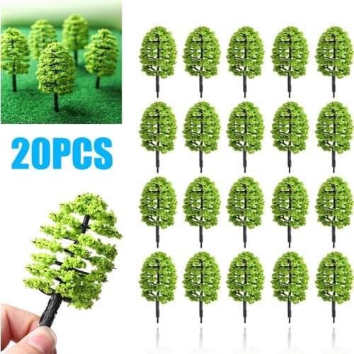 20pcs Plastic Trees Model Artificial Scenery DIY Craft Miniature Building Park Landscape Party Decor Accessories