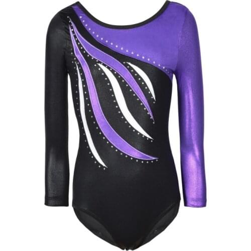 Kids Dance Wear Girls Long Sleeves Ballet Dress Gymnastics Leotards Acrobatics