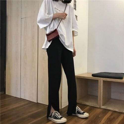 Pants Women All-match Leisure Elastic Waist Trouser High Quality Full-Length Womens Elegant Korean Style Comfortable Summer Pant