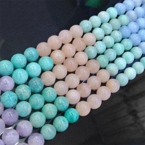 6-10mm Natural Round Mixed Color Semi-precious Stone Beads For Jewelry Making Beads Bracelet For Women 15'' Needlework DIY Beads