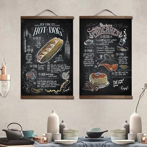 Pizza Hamburger Restaurants Decorative Canvas Picture Poster for Restaurant Window Wall Art Decoracion Habitacion Adolescente