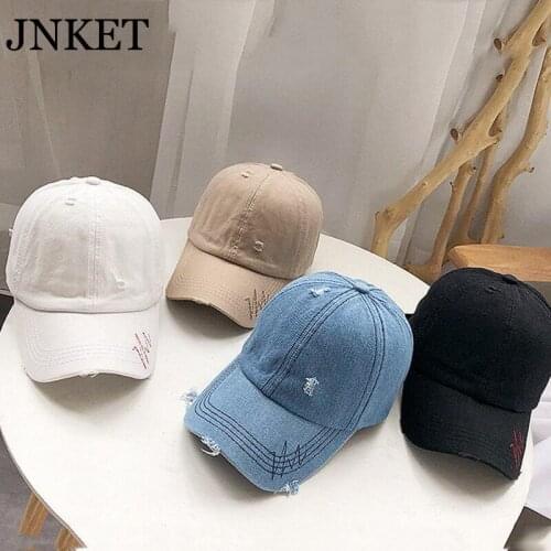 JNKET Spring Summer Retro Baseball Cap Washed Denim Cap Unisex Baseball Hat Snapbacks Hats Hip Hop Cap Outdoor Sports Sunhat