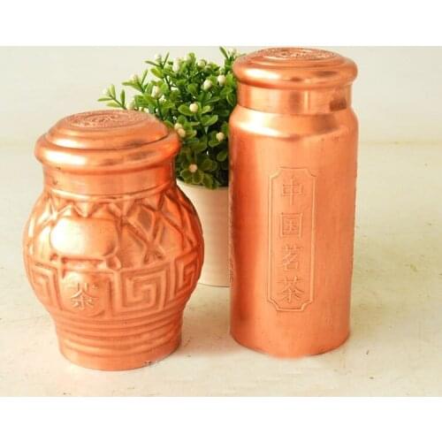 Pure Copper Tea Cup Mug Cans Handmade Thick Solid Purple with Lid Gift