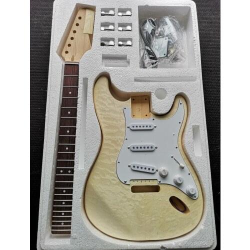 HYST electric guitar material accessories water corrugated wood veneer linden body American hard maple neck