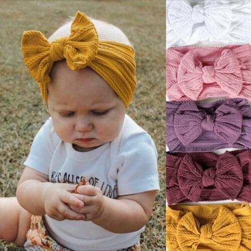 Fashion Bow Baby Boy Girl Headbands Knitted Candy Color Infant Baby Head Band Kids Hair Accessories Forehead Bandeau