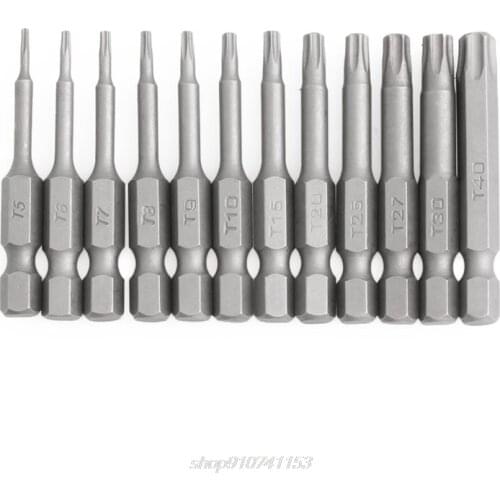 12pc/Set 1/4 Inch Length 50mm T5-T40 Magnetic Torx Electric Screwdriver Bits Tip A08 21 Dropshipping