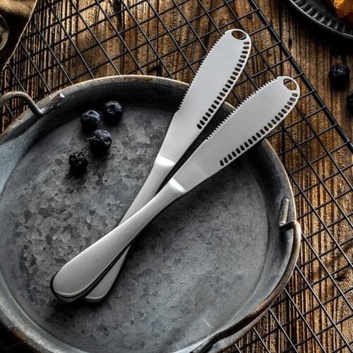 1pcs 430 Stainless Steel Butter Knife Cream Knifes Dessert Tools Long Handle Silver Kitchen Utensil Tool Multipurpose