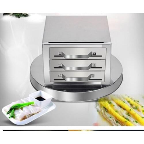 Drawer pull rice rolls machine home machine Fen Chang stainless steel 3 grid steamer steaming plate