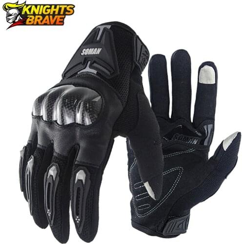 Motorcycle Gloves Carbon Fiber Moto Motorcross Gloves Men Breathable Guantes Moto Touch Function Motorbike Racing Gloves