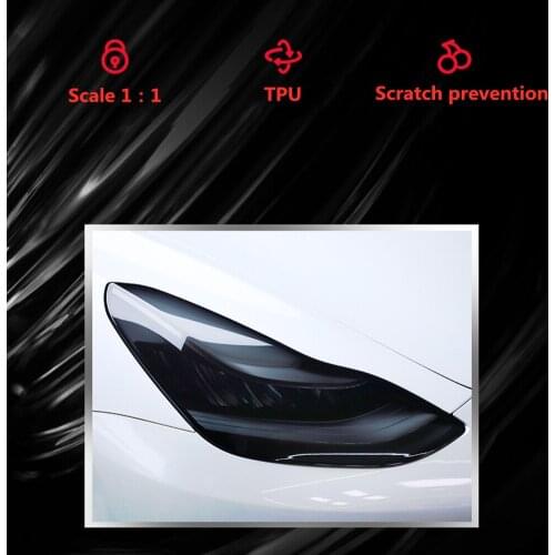 Car headlight film Black High light transmission TPU protective film Accessories For Tesla model 3 model S model X