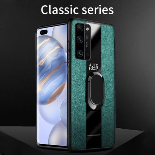 Luxury Fashion Shockproof Car Magmetic Ring Holder PU Leather Phone Case For Huawei Honor 30 Pro Plus 30S Cover Funda Coque Bag