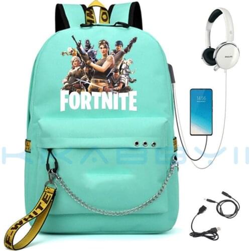 FORTNITE Backpack USB Charging Teenagers School Bags Computer Notebook Mochila Women Men Daily Backpack